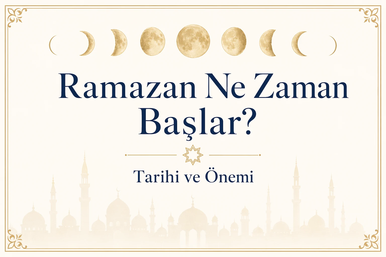 Ramazan ayının hicri takvimde hilal ile başlangıcını simgeleyen illüstrasyon